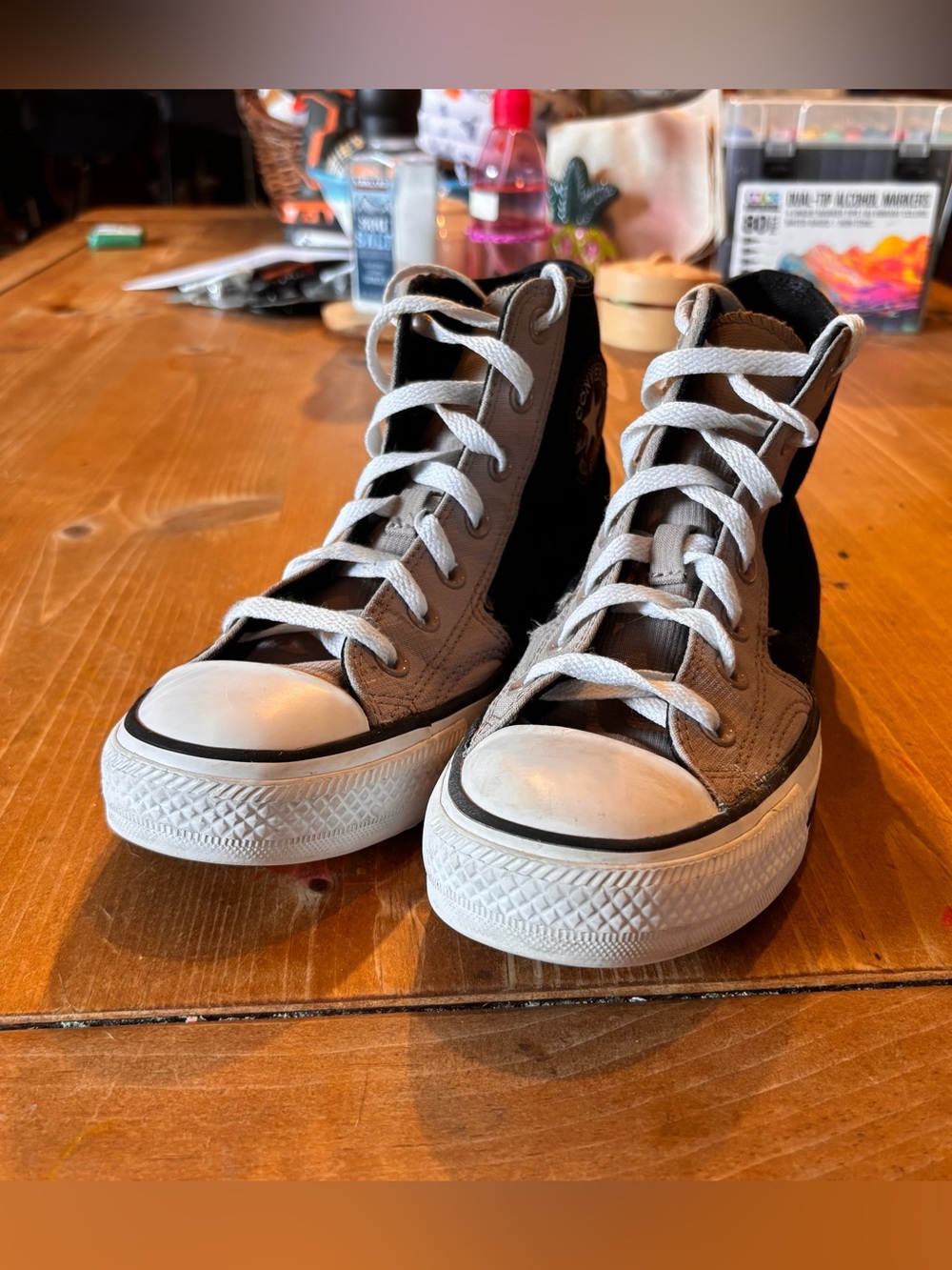 Converse womens Chuck Taylor All Stars retro high black and wonder stone m6/w8